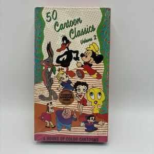 50‎ Cartoon Classics Volume 2 VHS Tape 6 Hours of Color Cartoons VTG New Sealed